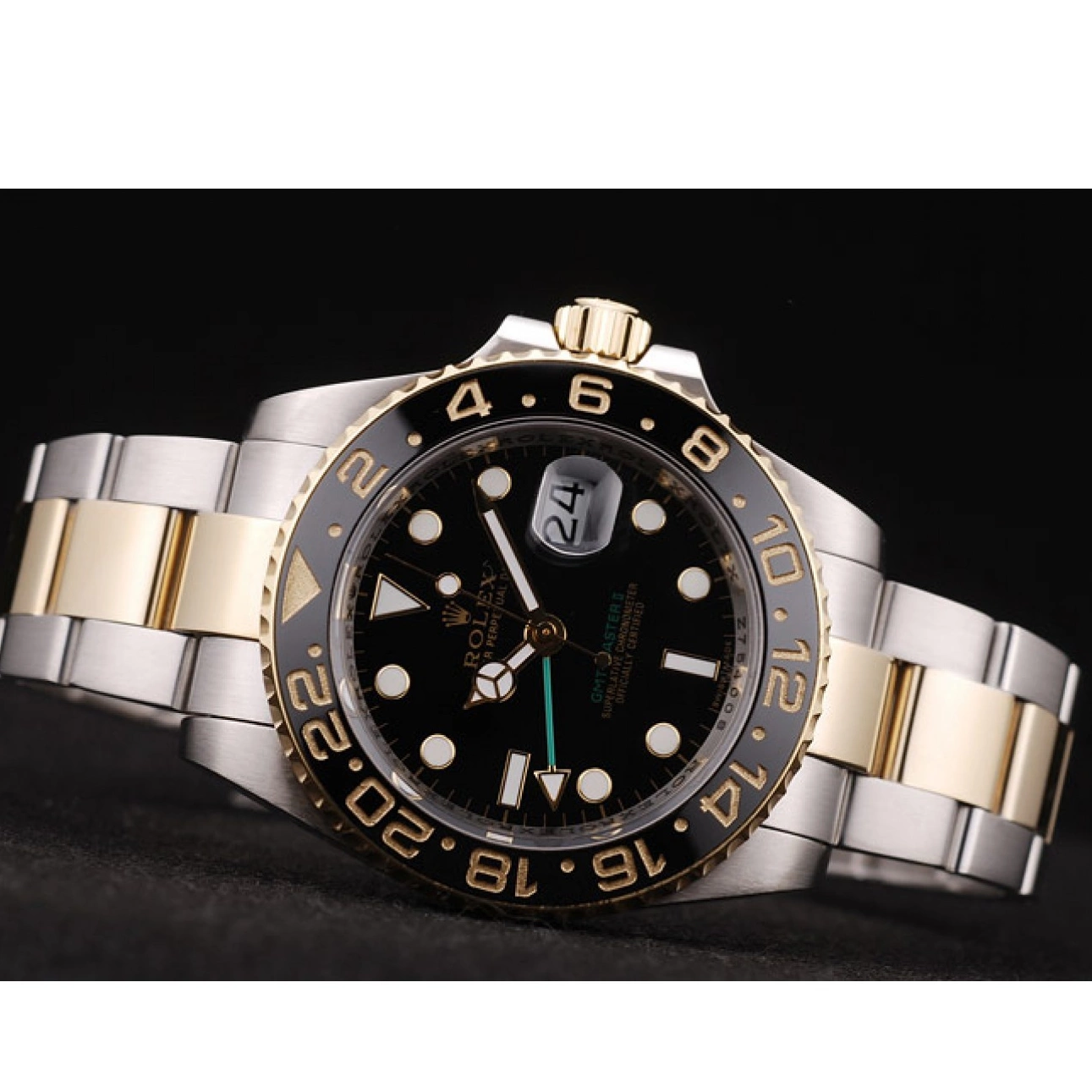 Aaa replica watch GMT Master Bezel 98229 Black II Rolex Dial Ceramic Black 0717